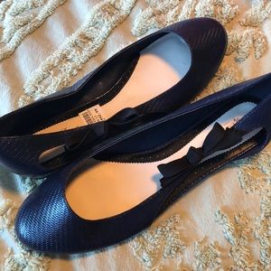 NIB Lela Rose Navy Side Bow Flats Sz 12